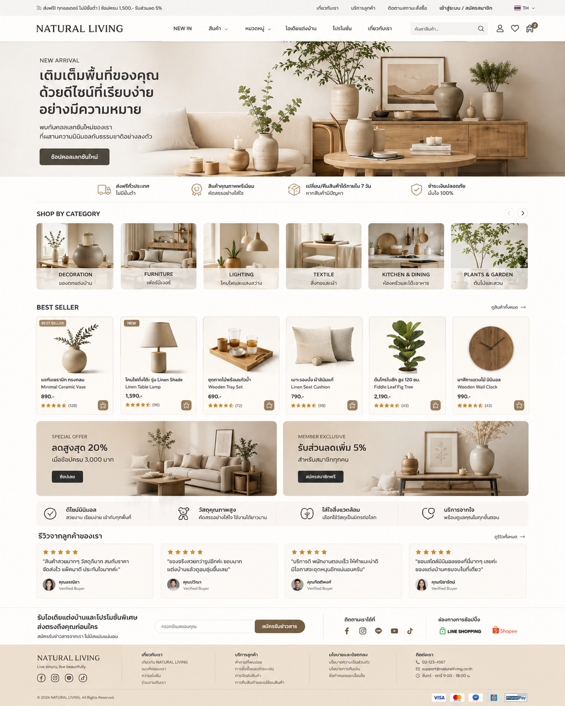 ตัวอย่างเว็บไซต์ร้านค้าออนไลน์
